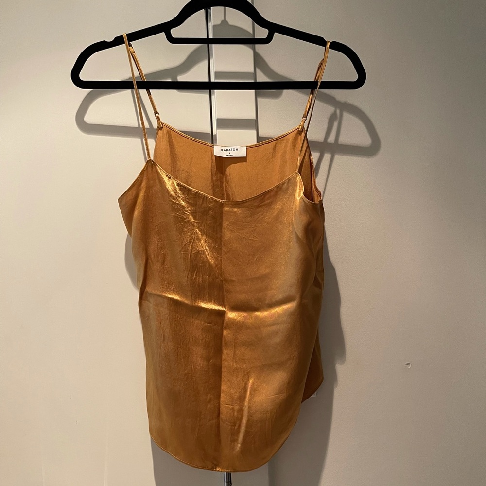 Babaton Gold Satin Cami Top